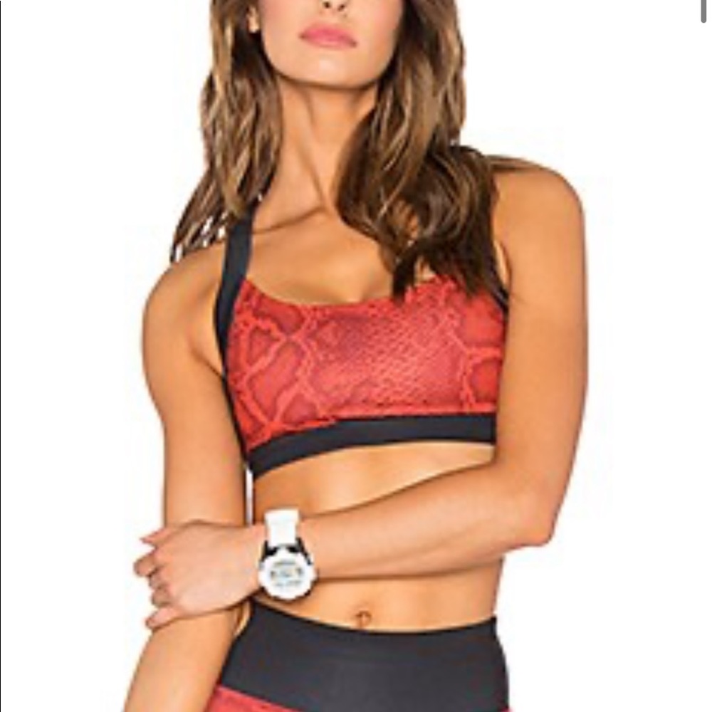Lovers + Friends Red Snake Pattern Sports Bra